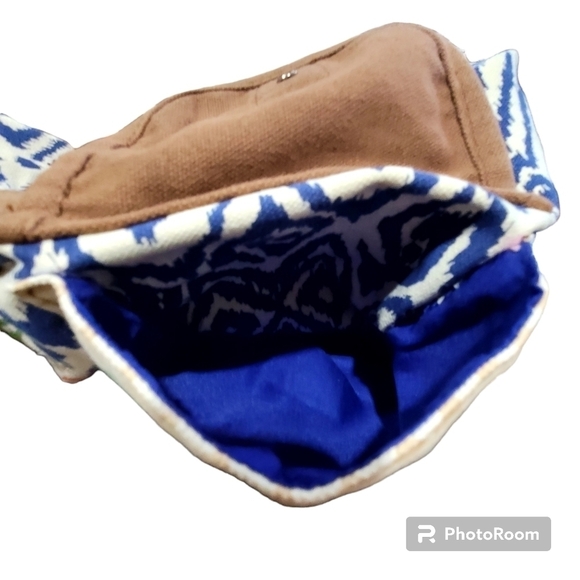 Boho Multicolor Geometric Backpack Blue Liner with Side Pockets Drawstring Bag - Picture 5 of 5